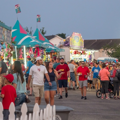 The Midway streches along the southern end of the festival grounds at Ozzie Smith Sports Park.